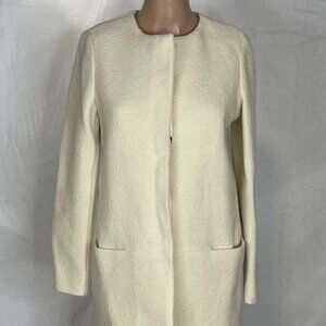 Massimo Dutti Women’s Wool Jacket – Cream, Size 4